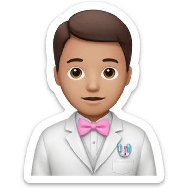 Dentista con un lazo rosa sticker