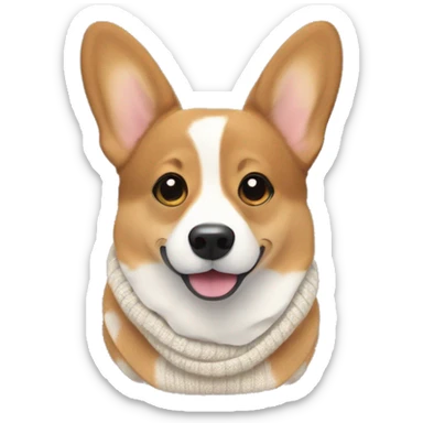 A corgi dog in a knitted sweater sticker