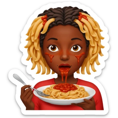 the black woman who eats pasta sticker