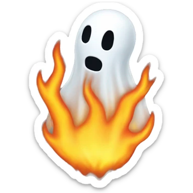 ghost on fire sticker