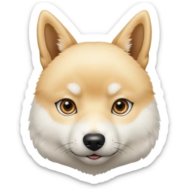 White Jindo dog has sharp face line sticker