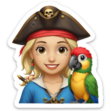 pirate and parrot😈👧🏻😏 sticker