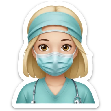 a girl wearing surgical mask sticker
