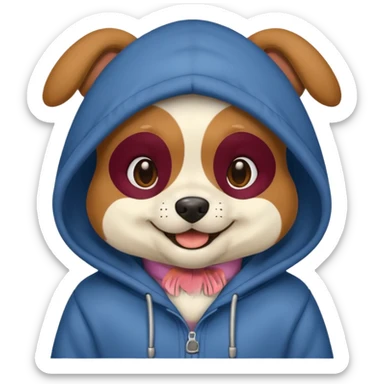 dog wearing hoodie sticker