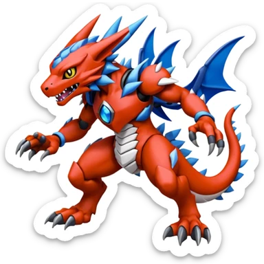 Veemon-Guilmon-Wargreymon-Protogen-Pokémon-Digimon-Fakémon-fusion-hybrid-creature sticker
