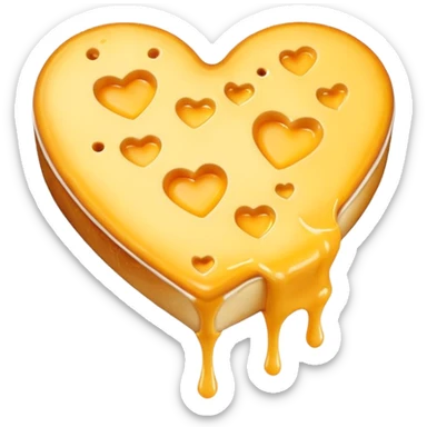 melted cheese in the shape of a heart (Love) sticker