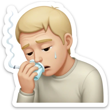 bent over man vomiting sticker