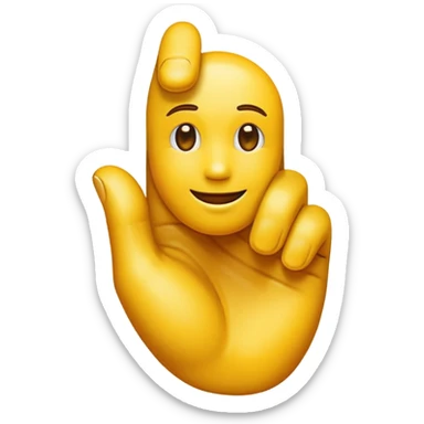 yellow emoji ios style hand making an 'L' shape with his thumb and first finger extended while the others not sticker