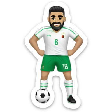 Riyad Mahrez avec le maillot de l’Algérie  sticker