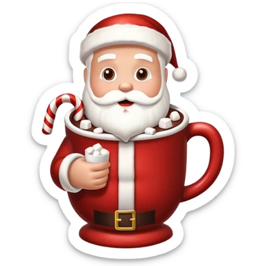 Hot chocolate with marshmallows Christmas themed  sticker