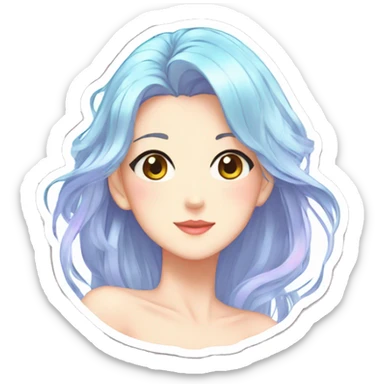 Shiny gorgeous beautiful anime pastel lady sticker sticker