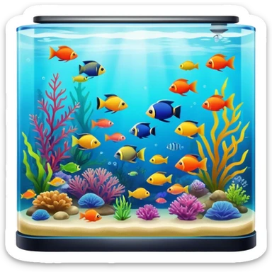 colorful aquarium with tropical fish sticker
