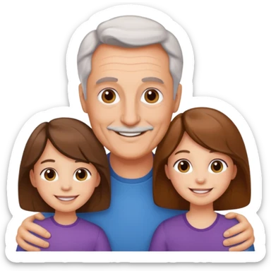 Papa solo avec ses deux filles et son fils sticker