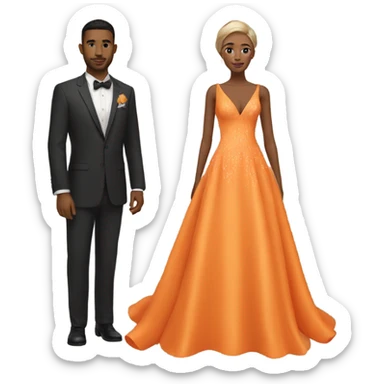 orange wedding dress with deep V sticker