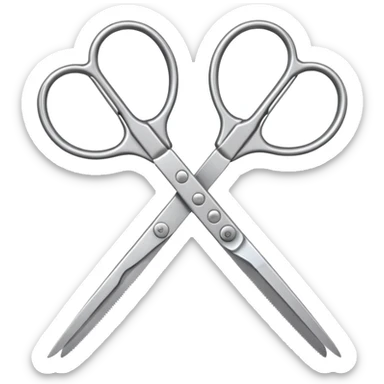 2 Scissors pointing towards each other open in cross with each other  sticker