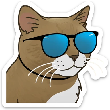 Cat with sunglasses sticker