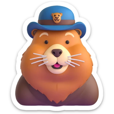 beaver with a beard sticker