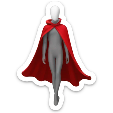 faceless mannequin flying with red a cape without hood sticker