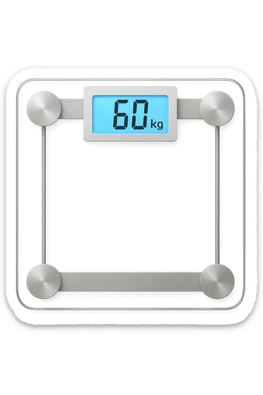 bilancia pesapersone vista dall'alto che pesa 60 kg sticker