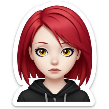 emo girl with red hair sticker