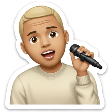 Photo Realistic Chris Brown on stage singing  sticker