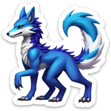 Epic Edgy Cute Colorful Modern Anthro Vernid-Protogen-Sergal-creature-animal full body sticker