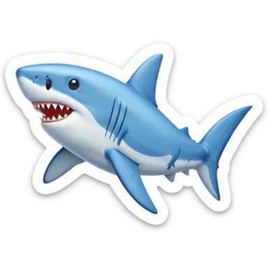 Hazme un sticker con un un tiburón con tenis azules sticker