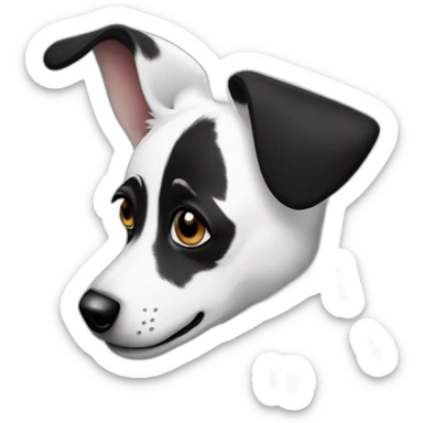 white jack russel black ears sticker