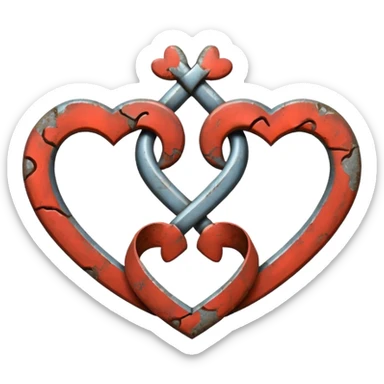 Two hearts going hers worn way sticker