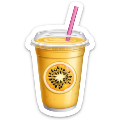 Passionfruit smoothie in to go cup sticker