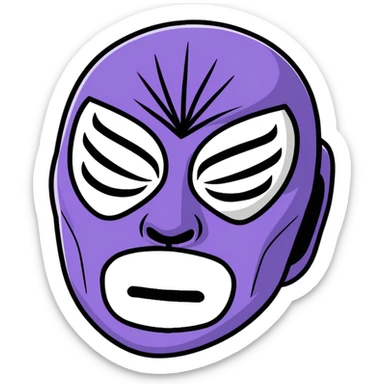 black and lavender luchador mask sticker