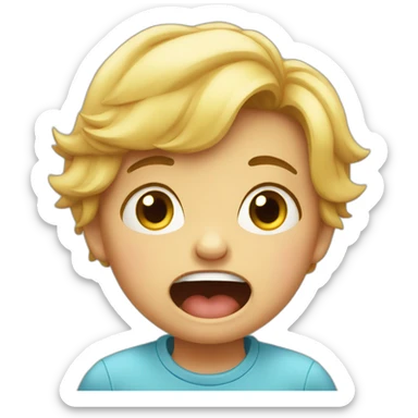 todler crying with mouth opened sticker