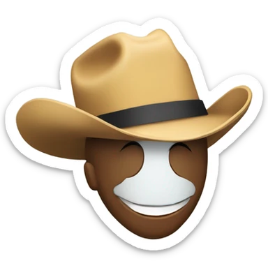 Smiley face tipping cowboy hat sticker