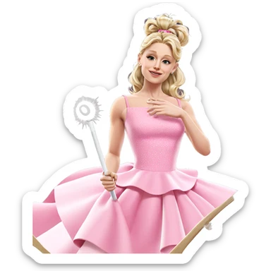 blonde girl in pink dress sticker