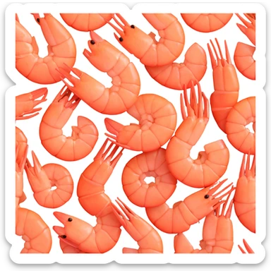 cooked shrimp, 3D emoji style sticker