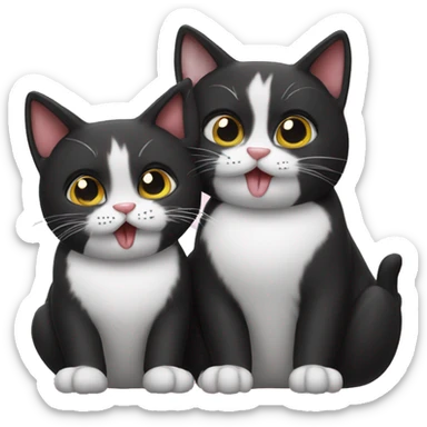 Two tuxedo cats blowing kisses sticker