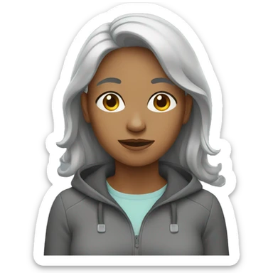 grey woman who doesn't care sticker