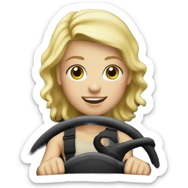 blonde girl driving black jeep sticker