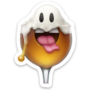 Emoji with tongue sticking out with a shot sticker