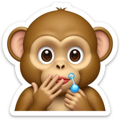 Monkey blowing kisses sticker
