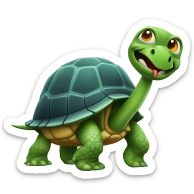 Turtle with a ray gun  sticker