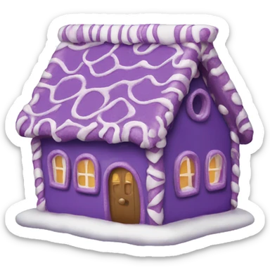 Purple gingerbread house sticker