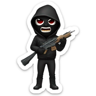 Vamp with a gun in a ski mask sticker
