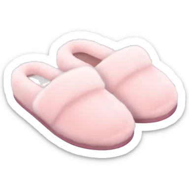 Pastel pink fur slippers sticker