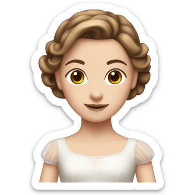 White girl with brown hair doing ballet sticker