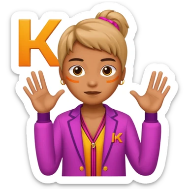 Person Posing as the letters HK sticker