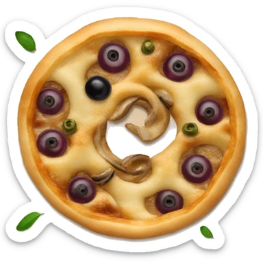 pissaladière avec oignons, olives et anchois sticker