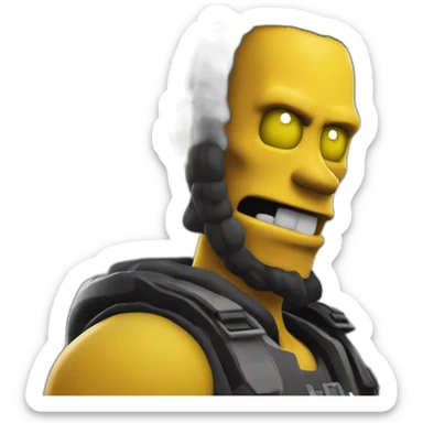 Omer Simpson in fortnite universe sticker
