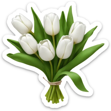 white tulip bouquet  sticker