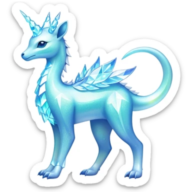 Shiny Exotic Colorful Ethereal Sparkly Amaura-Aurorus-Fakémon-hybrid-creature (full body)  sticker